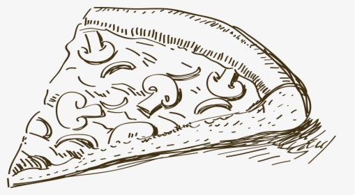 Transparent Pizza Slice Clipart Black And White - Pizza Sketch Png, Png Download, Transparent PNG