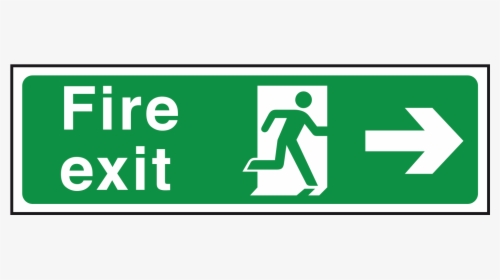 British Standard Fire Exit Sign   Title Arrow Right - Fire Exit Sign Up, HD Png Download, Transparent PNG
