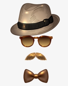 Sunglasses Fedora Moustache Avatar Hat Man Clipart - Portable Network Graphics, HD Png Download, Transparent PNG