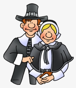 Thanksgiving Clip Art By Phillip Martin, Pilgrims Close - Thanksgiving Pilgrims Clipart, HD Png Download, Transparent PNG