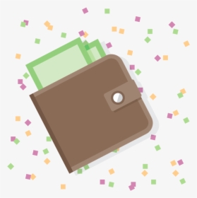 Wallet With New Year S Confetti In Background - Portable Communications Device, HD Png Download, Transparent PNG