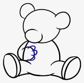 Image Black And White Download How To Draw A - Step By Step Cartoon Bear Drawing, HD Png Download, Transparent PNG
