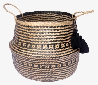 Woven Seagrass Foldable Basket With Handles - Basket, HD Png Download, Transparent PNG