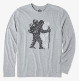 Men S Walk On The Wild Side Long Sleeve Crusher Tee - Life Is Good Bigfoot Shirt, HD Png Download, Transparent PNG