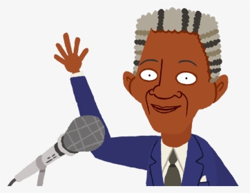 Nelson Mandela Smiling And Waving In Front Of A Microphone - Nelson Mandela Picture Animated, HD Png Download, Transparent PNG