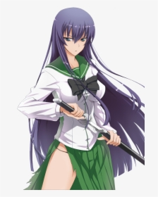 Highschool Of The Dead Purple Haired Girl, HD Png Download, Transparent PNG