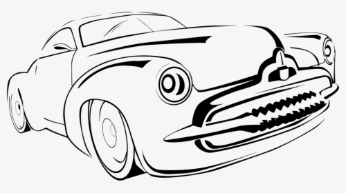 Classic Car Line Art Drawing Classic Clip Art Cc0 - Vintage Car Line Art, HD Png Download, Transparent PNG