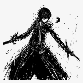 Avatar Id - - Kirito Black And White, HD Png Download, Transparent PNG