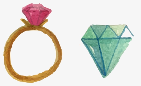 Collection Of Free Ring Drawing Watercolor - Wedding Ring Png Watercolor, Transparent Png, Transparent PNG