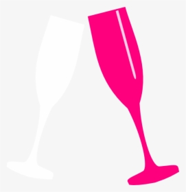 Martini Clipart Pink Wine Glass - Pink Champagne Glass Clip Art, HD Png Download, Transparent PNG