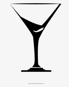 Martini Coloring Page - Martini Glass, HD Png Download, Transparent PNG