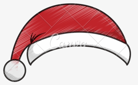 Santa Claus Hat Sketch - Santa Hat Drawing Transparebt, HD Png Download, Transparent PNG