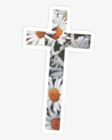 #cross #religion #religious #christian #sticker #flower - Hydro Flask Cross Sticker, HD Png Download, Transparent PNG