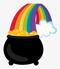 Pot Of Gold * St Patricks Day Clipart, Face Paintings, - Rainbow With A Pot Of Gold Clipart, HD Png Download, Transparent PNG