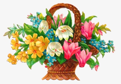 Flower Graphics Clip Art - Flower Basket Clipart, HD Png Download, Transparent PNG