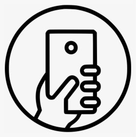 Hand Iphone Smartphone Touch Phone Mobile - Iphone Hand Icon, HD Png Download, Transparent PNG