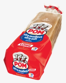 Pom® Ultra Moelleux Long Sandwich White Bread - Pain Tranché Sur Le Long, HD Png Download, Transparent PNG