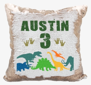Personalized Birthday Dinosaur Footprints Reversible - Personalized Unicorn Sequin Pillow, HD Png Download, Transparent PNG
