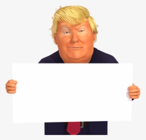 Donald Trump Caricature Holding A Sign Free Imagestrump - Donald Trump Caricature Hd, HD Png Download, Transparent PNG