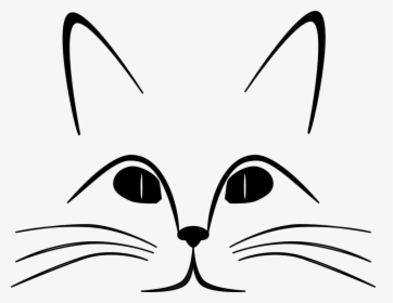 Cat, Ears, Eyes, Face, Feline, Gaze, Nose, Whiskers - Whiskers Coloring Pages, HD Png Download, Transparent PNG