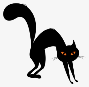 Black Cat Clipart Whisker - Halloween Black Cat Clipart, HD Png Download, Transparent PNG