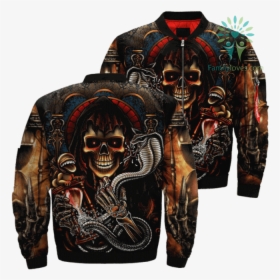 Skull And Poisonous Snake Over Print Jacket %tag Familyloves - Jesus Jacket, HD Png Download, Transparent PNG