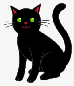 Free Black Cat Clipart - Halloween Black Cat Clipart, HD Png Download, Transparent PNG
