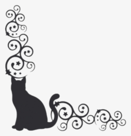 Borders Cat Kitty Cats Blackcat Pets - Black Cat Silhouette Transparent Background, HD Png Download, Transparent PNG