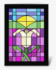 Stained Glass Easter Lily Greeting Card - Stained Glass, HD Png Download, Transparent PNG