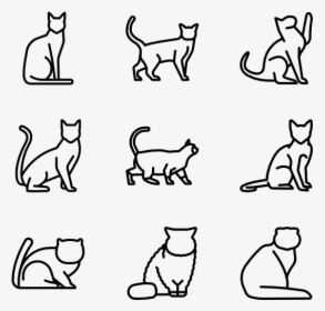 Black And White Png Pets Transparent Black And White - Cat Icons, Png Download, Transparent PNG