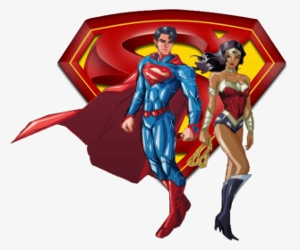 Superman - Wonder Woman And Superman Cartoon, HD Png Download, Transparent PNG