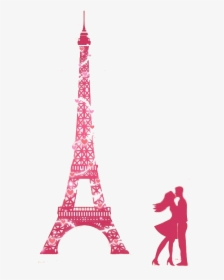 Eiffel Tower Pink Wall Decal Wallpaper - Dibujo El Dibujo De La Torre Eiffel, HD Png Download, Transparent PNG