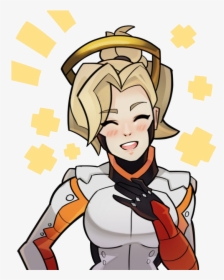Cartoon Mercy Overwatch - Overwatch Mercy Face Art, HD Png Download, Transparent PNG
