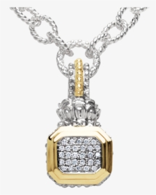 Stylish Silver And Gold Diamond Pendant By Vahan - Locket, HD Png Download, Transparent PNG