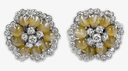 Diamond And Chrysoberyl Cat S Eye Earrings - Earrings, HD Png Download, Transparent PNG