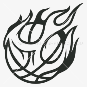 On Fire Production Ready - Fire Basketball Drawing Easy, HD Png Download, Transparent PNG