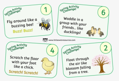 Spring Activity Challenge Cards - Cartoon, HD Png Download, Transparent PNG