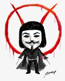 V For Vendetta Transparent Png - V For Vendetta Cartoon, Png Download, Transparent PNG