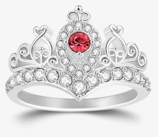 Personalized Birthstone Crown Princess Ring Silver - Tiara, HD Png Download, Transparent PNG