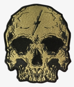 Gold Lightning Skull Patch By Seventh - Skull, HD Png Download, Transparent PNG