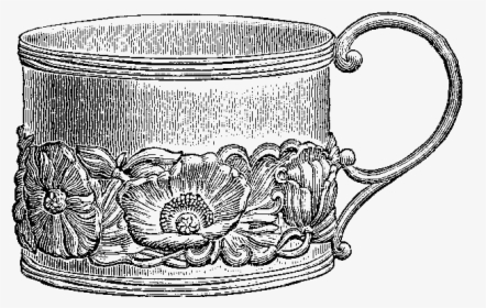Vintage Tea Cup Engraving, HD Png Download, Transparent PNG