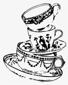Tea Cup Mad Hatter Drawing, HD Png Download, Transparent PNG