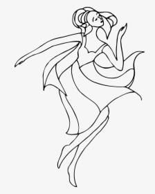 Black And White Line Art Drawing Dance - Dancer Art Line Drawing, HD Png Download, Transparent PNG