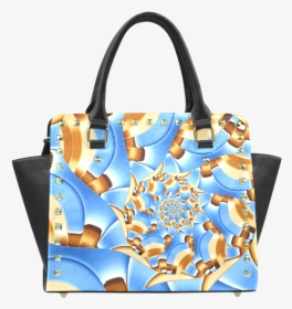 Golden Blue Bubble Spiral Rivet Shoulder Handbag - Handbag, HD Png Download, Transparent PNG