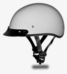 Daytona Flat White Dot Skull Cap Motorcycle Half Helmet - Motorcycle Helmet, HD Png Download, Transparent PNG