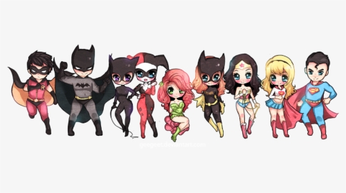 Transparent Chibi Dc Comics Robin Batman Catwoman Harley - Chibi Dc Superheroes, HD Png Download, Transparent PNG