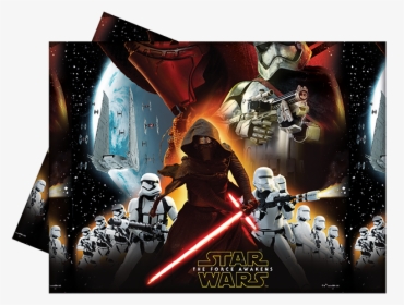 Star Wars The Force Awakens Party Table Cover 1ct From - Star Wars Movie Poster Awakens, HD Png Download, Transparent PNG
