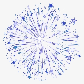 Blue Graphic Star Simple Fireworks Effect Elements - Fireworks And Stars Transparent Background, HD Png Download, Transparent PNG