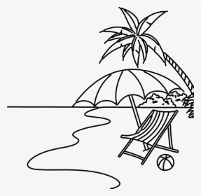 Transparent Bucket List Clipart - Beach Black And White Clipart, HD Png Download, Transparent PNG