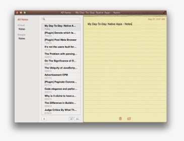 Using Apple Notes As A Catch All - Apple Notes Evolution, HD Png Download, Transparent PNG